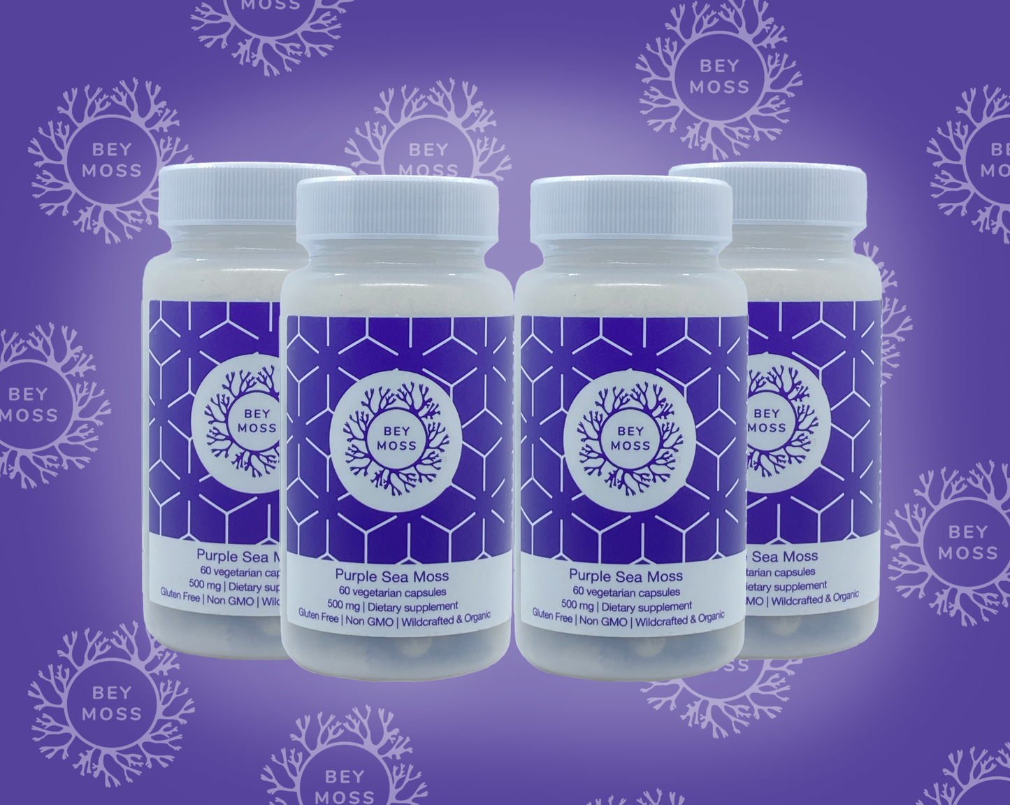 (4) Purple Sea Moss Capsules Bundle