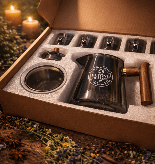 Beyond Healing Tea Glass Teapot Set (800 mL) — Teapot + 4 Cups